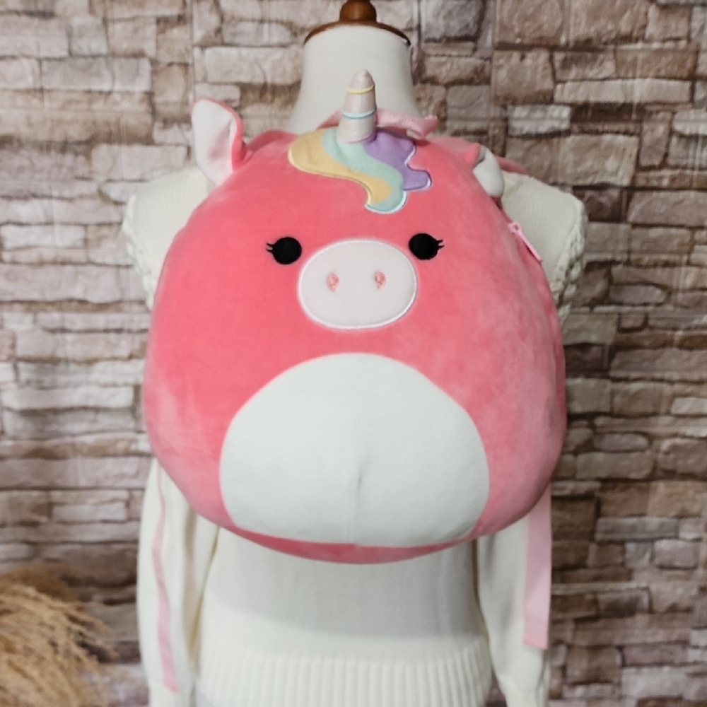 Squishmallows Plush Backpack - 12" Pink Unicorn Plush Backpack